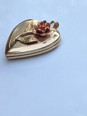 Vintage Gold Heart Locket Pendant Love Rose Gift